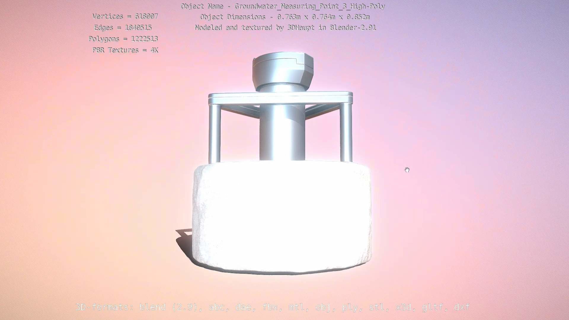 Groundwater Measure Pipe High-Poly Version 3  3D model_21