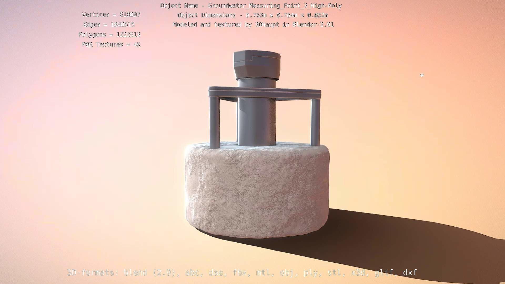 Groundwater Measure Pipe High-Poly Version 3  3D model_6