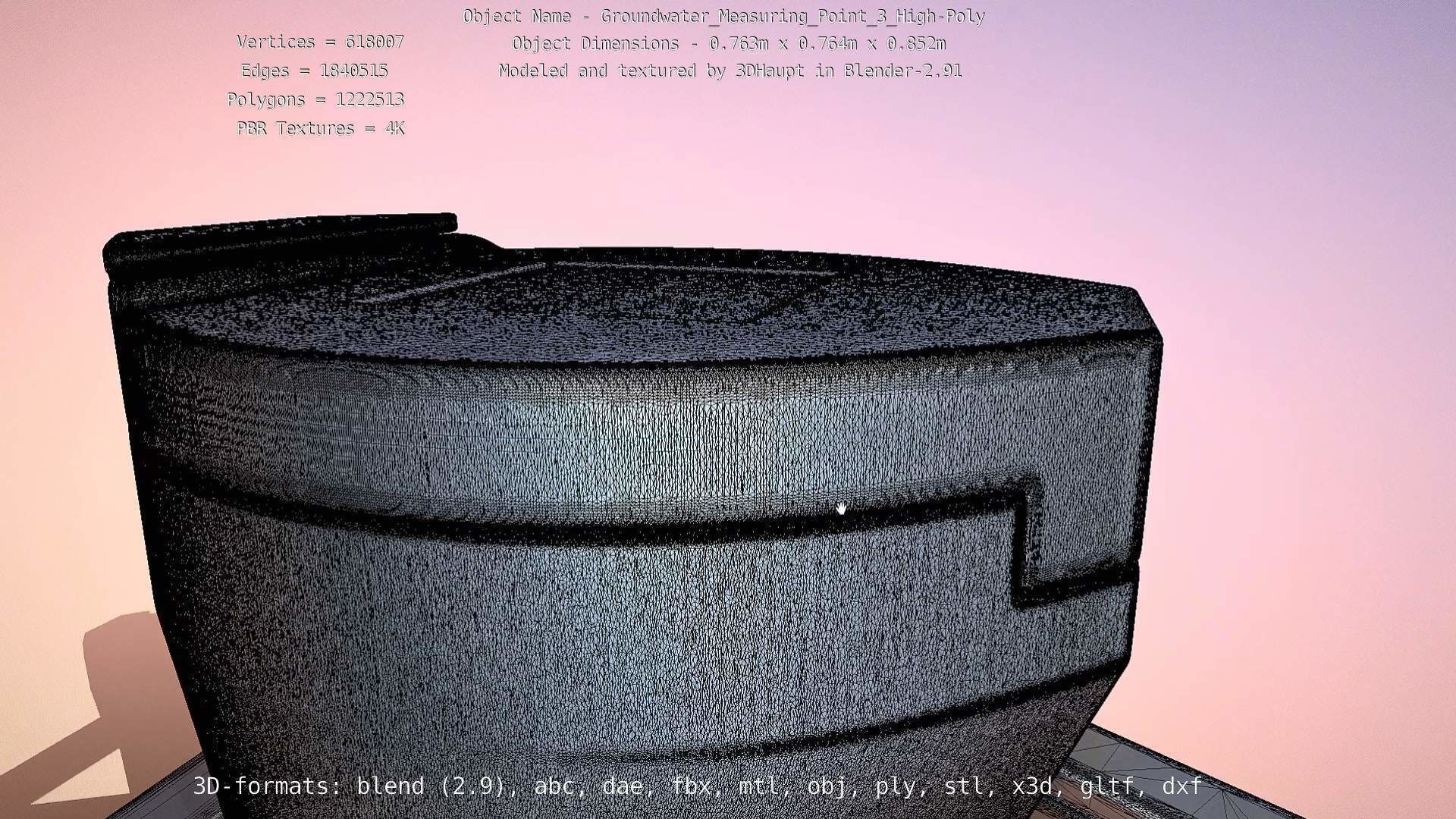 Groundwater Measure Pipe High-Poly Version 3  3D model_129