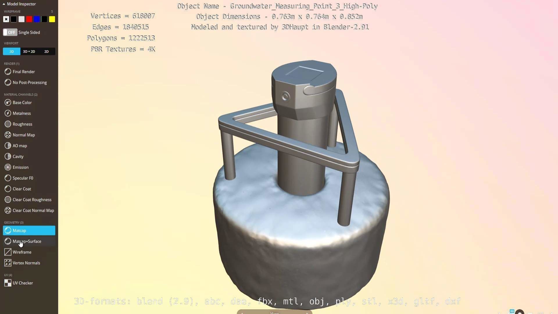 Groundwater Measure Pipe High-Poly Version 3  3D model_48