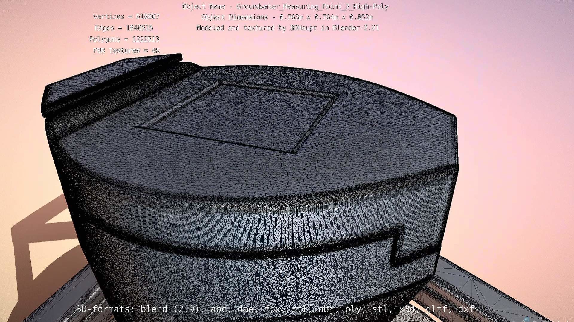 Groundwater Measure Pipe High-Poly Version 3  3D model_28