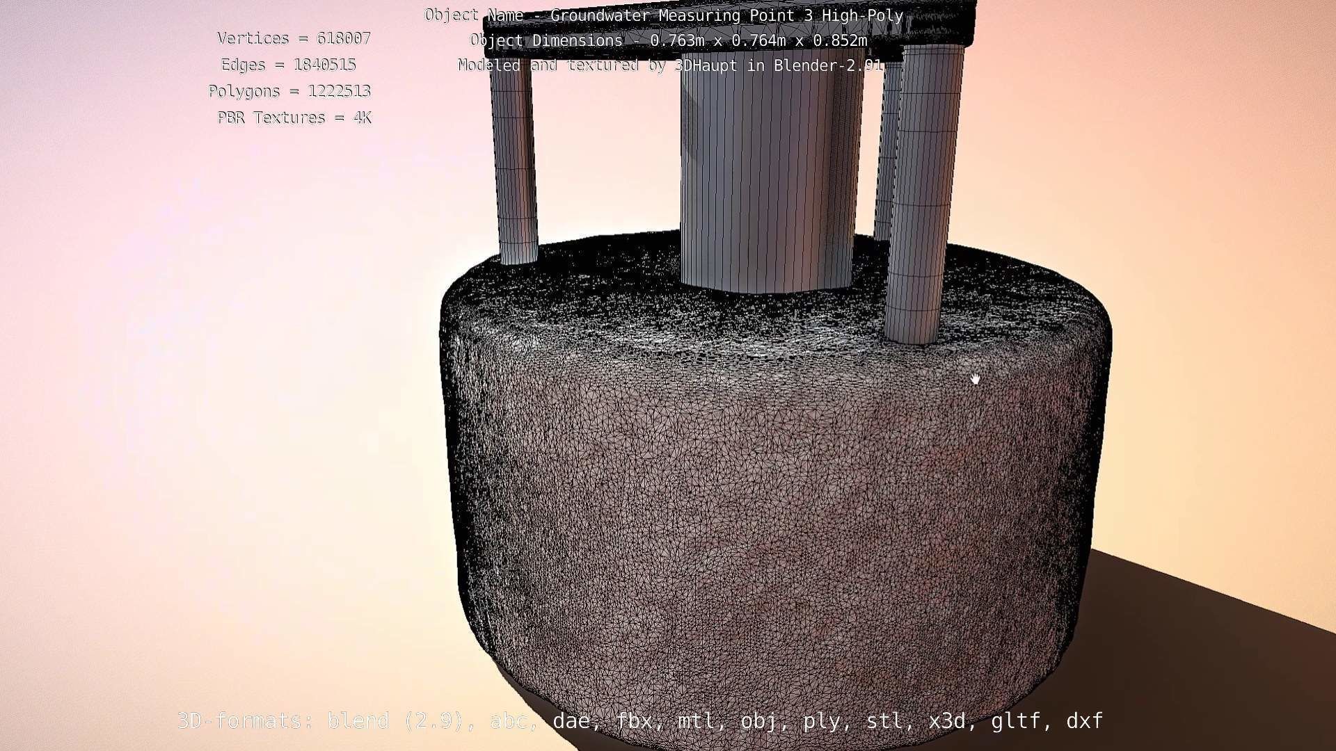 Groundwater Measure Pipe High-Poly Version 3  3D model_34