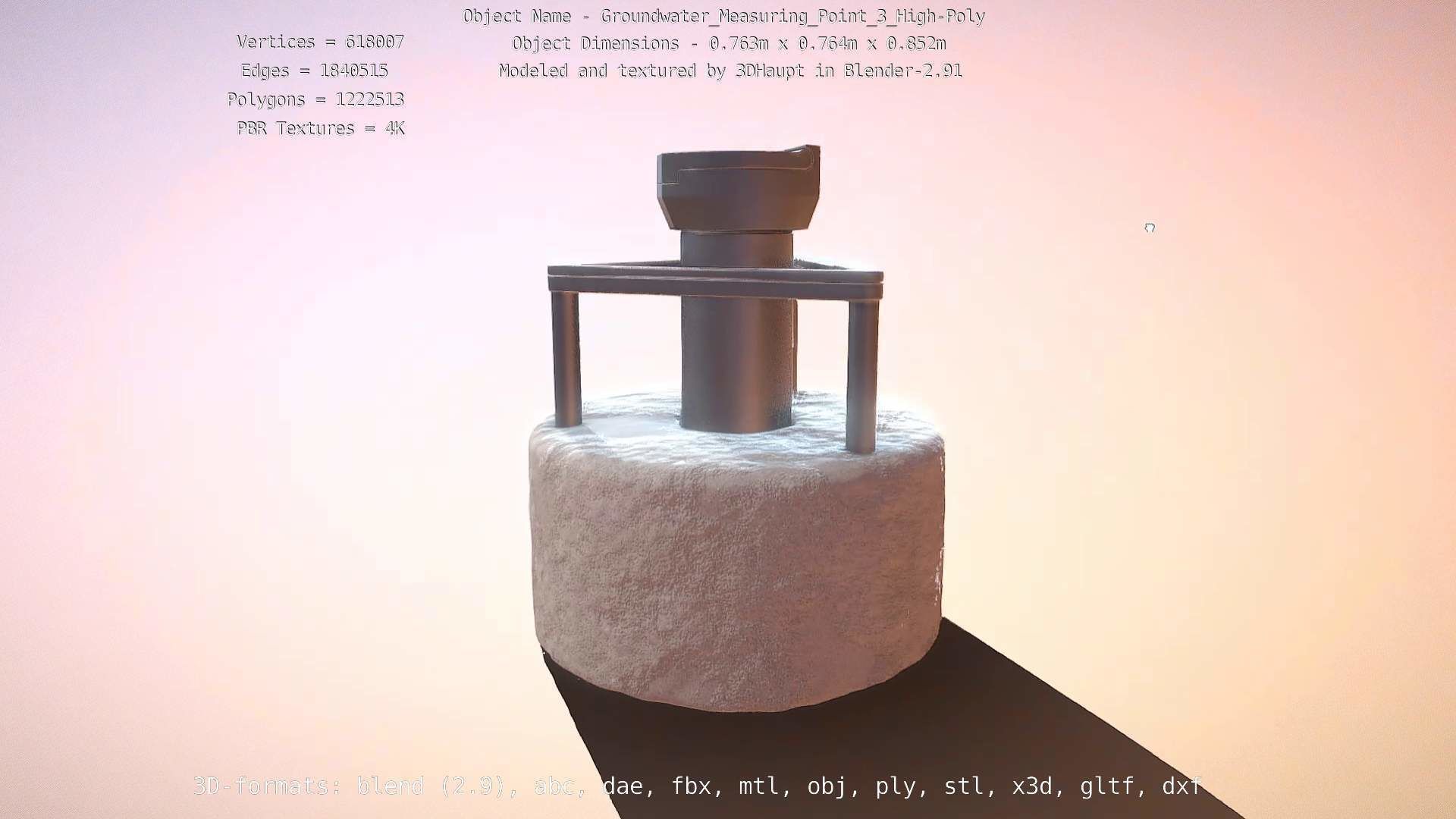 Groundwater Measure Pipe High-Poly Version 3  3D model_80