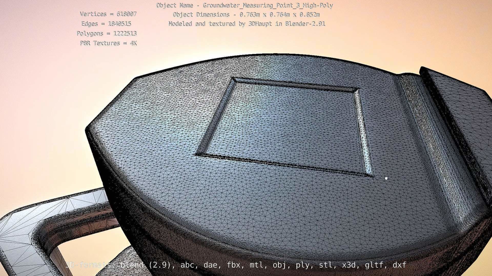 Groundwater Measure Pipe High-Poly Version 3  3D model_29