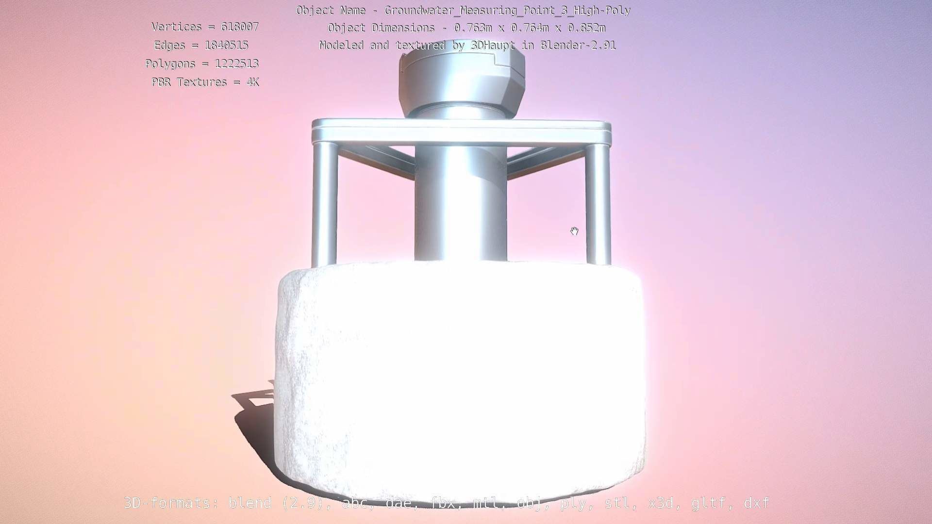 Groundwater Measure Pipe High-Poly Version 3  3D model_125