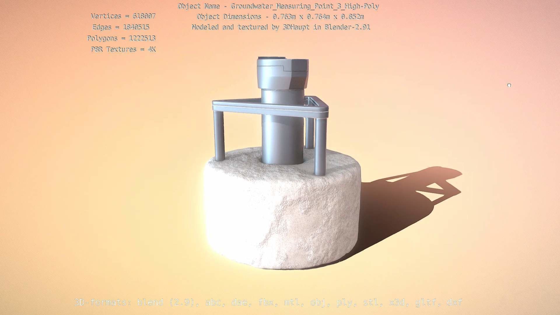 Groundwater Measure Pipe High-Poly Version 3  3D model_4