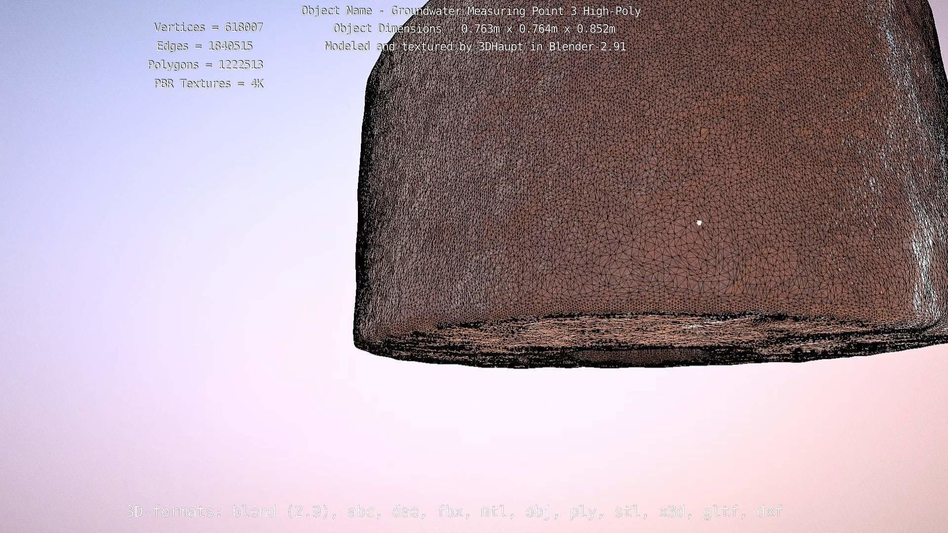 Groundwater Measure Pipe High-Poly Version 3  3D model_55