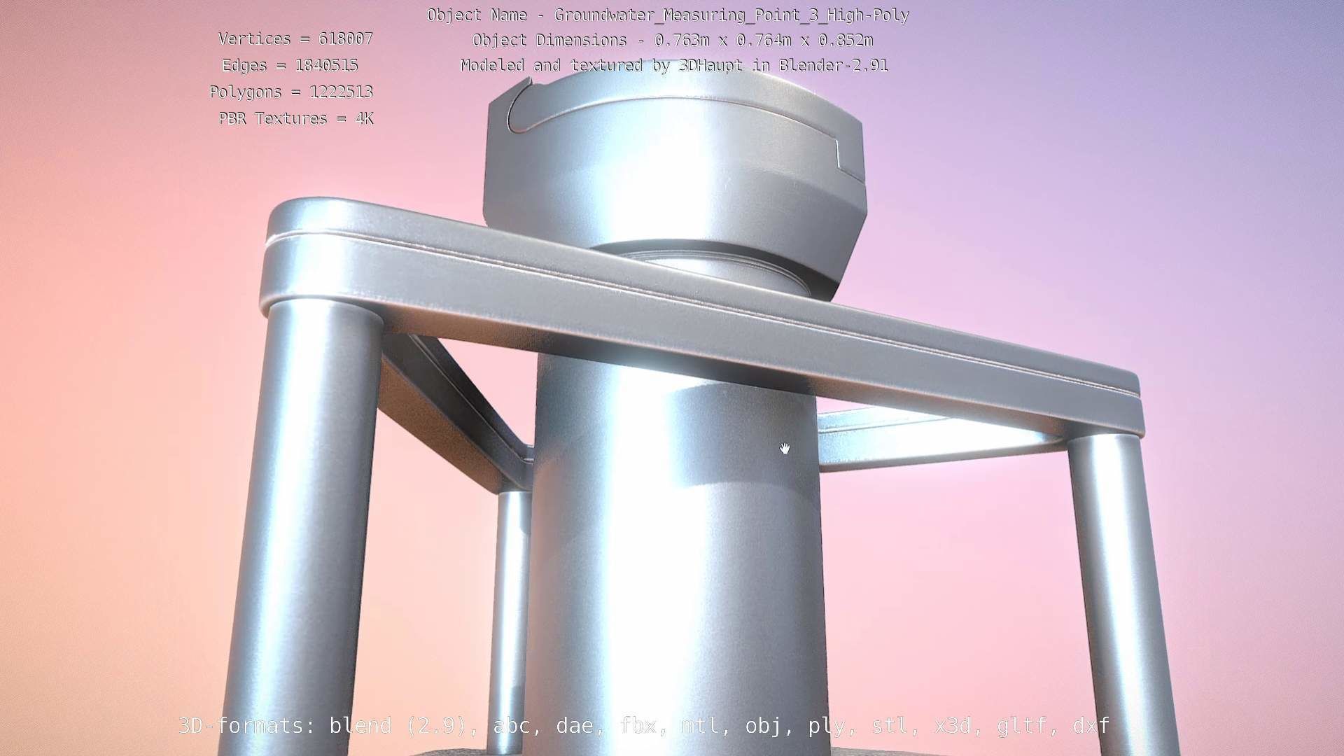 Groundwater Measure Pipe High-Poly Version 3  3D model_93