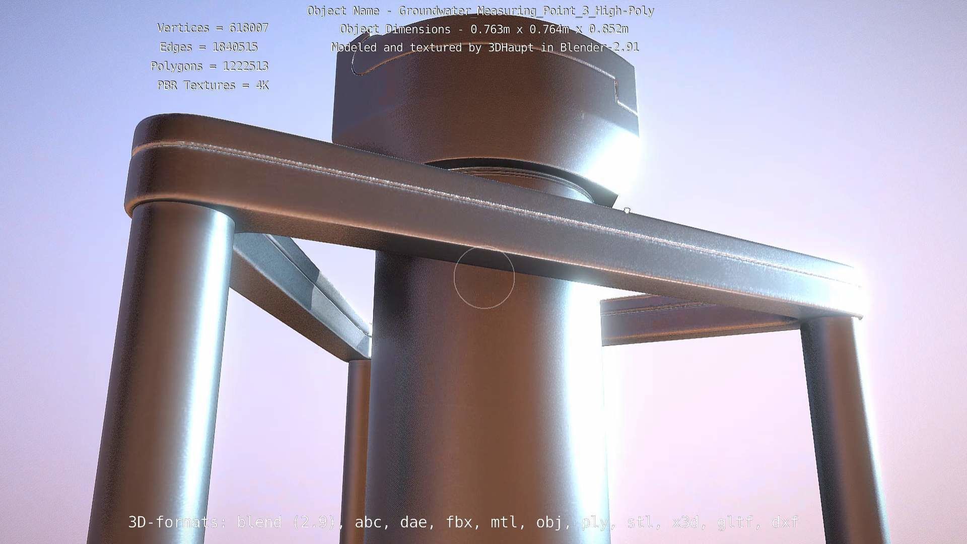 Groundwater Measure Pipe High-Poly Version 3  3D model_89