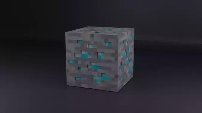 Minecraft Diamond Ore block textured