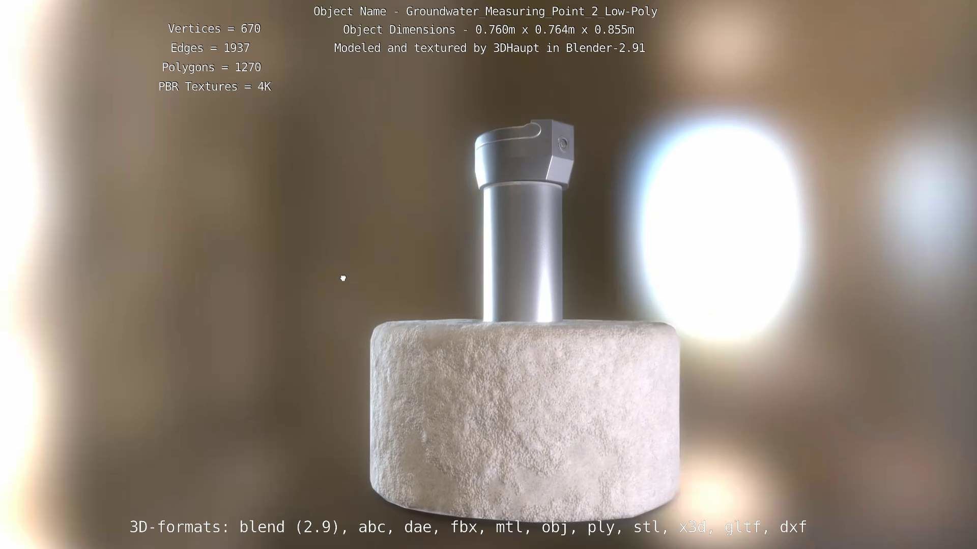 Groundwater Measure Pipe Low-Poly Version 2  Low-poly 3D model_77