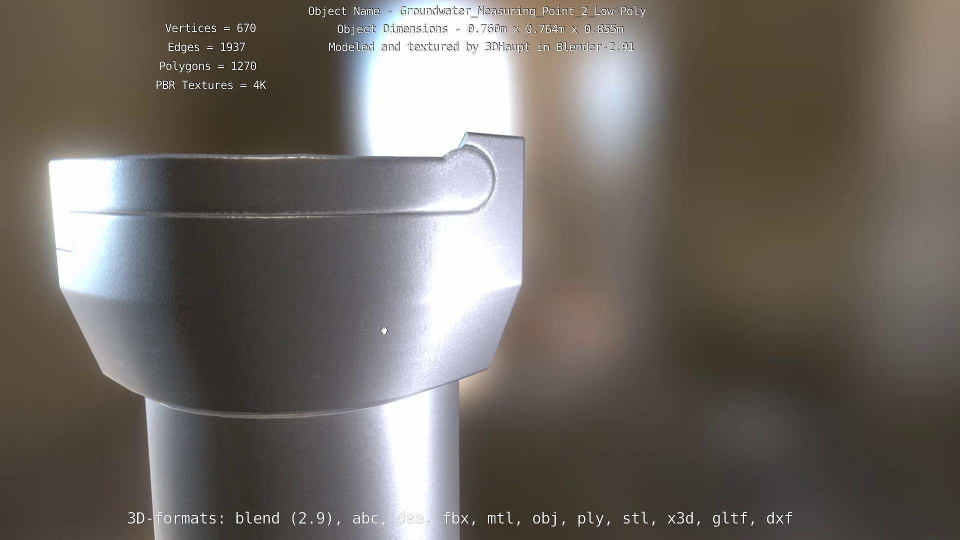 Groundwater Measure Pipe Low-Poly Version 2  Low-poly 3D model_90