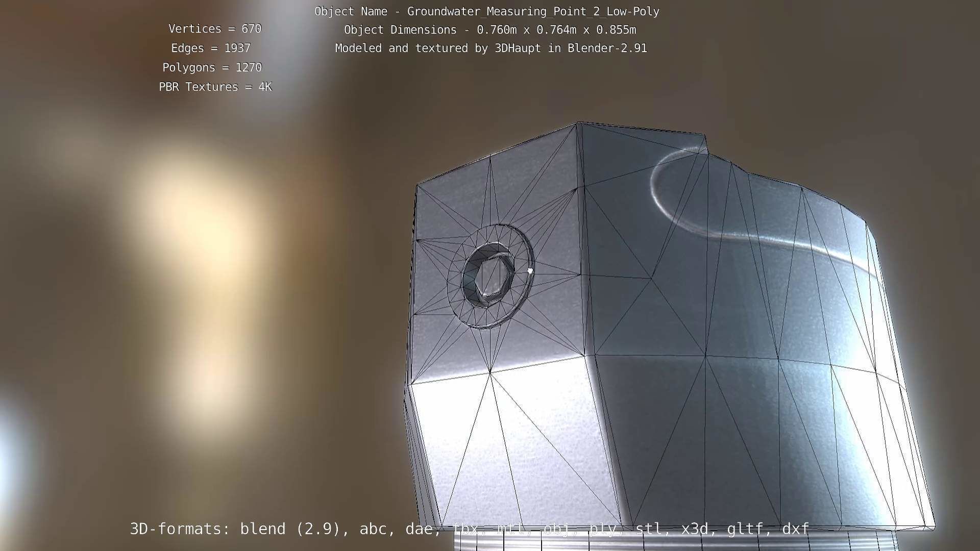 Groundwater Measure Pipe Low-Poly Version 2  Low-poly 3D model_24