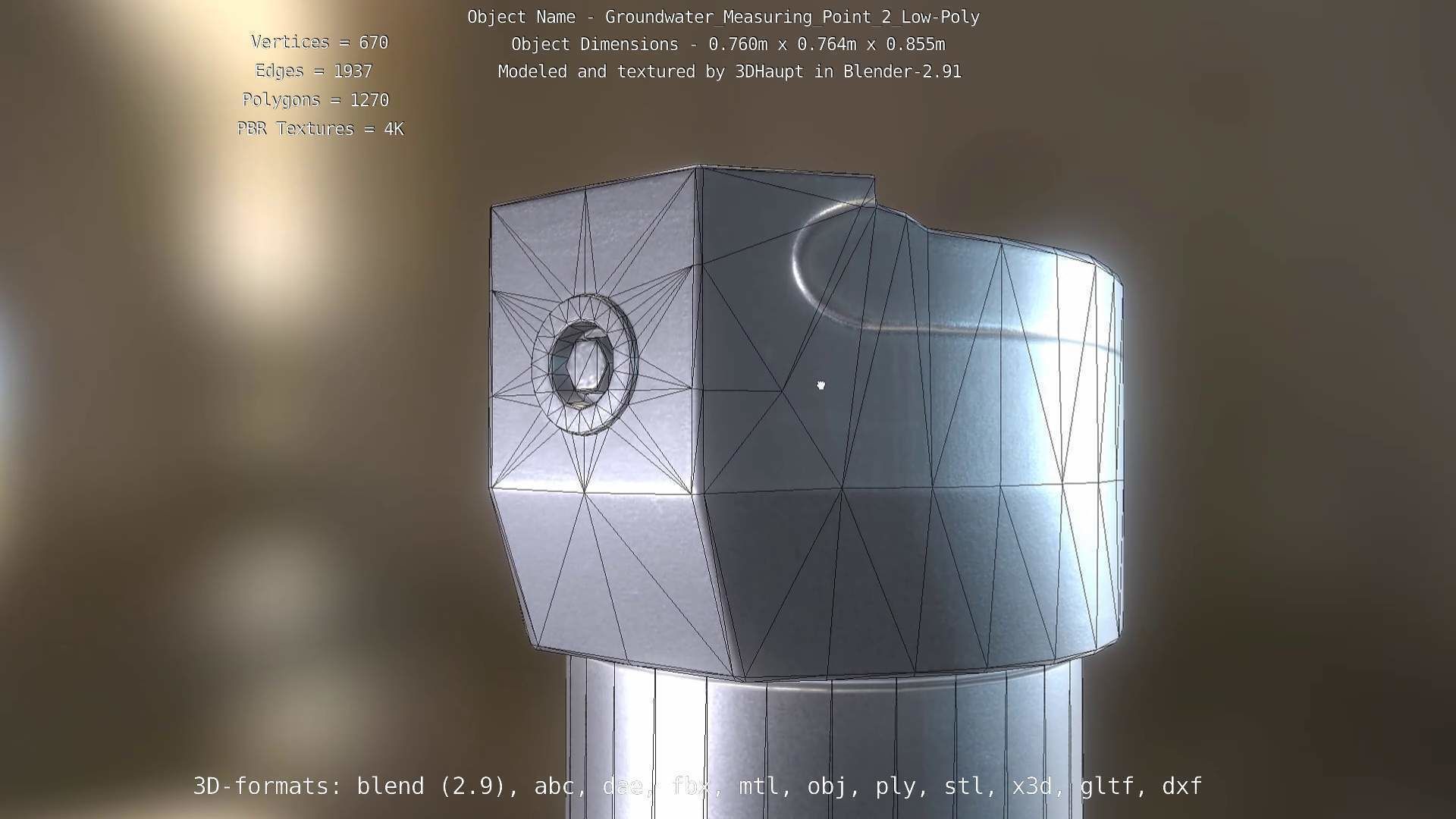 Groundwater Measure Pipe Low-Poly Version 2  Low-poly 3D model_26