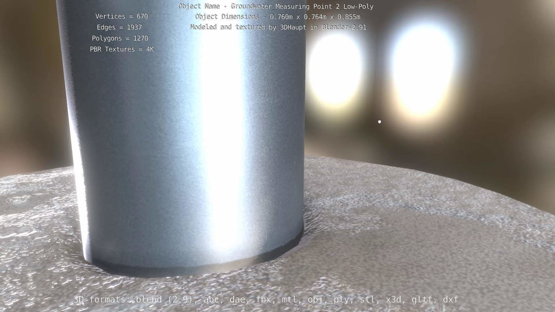 Groundwater Measure Pipe Low-Poly Version 2  Low-poly 3D model_78