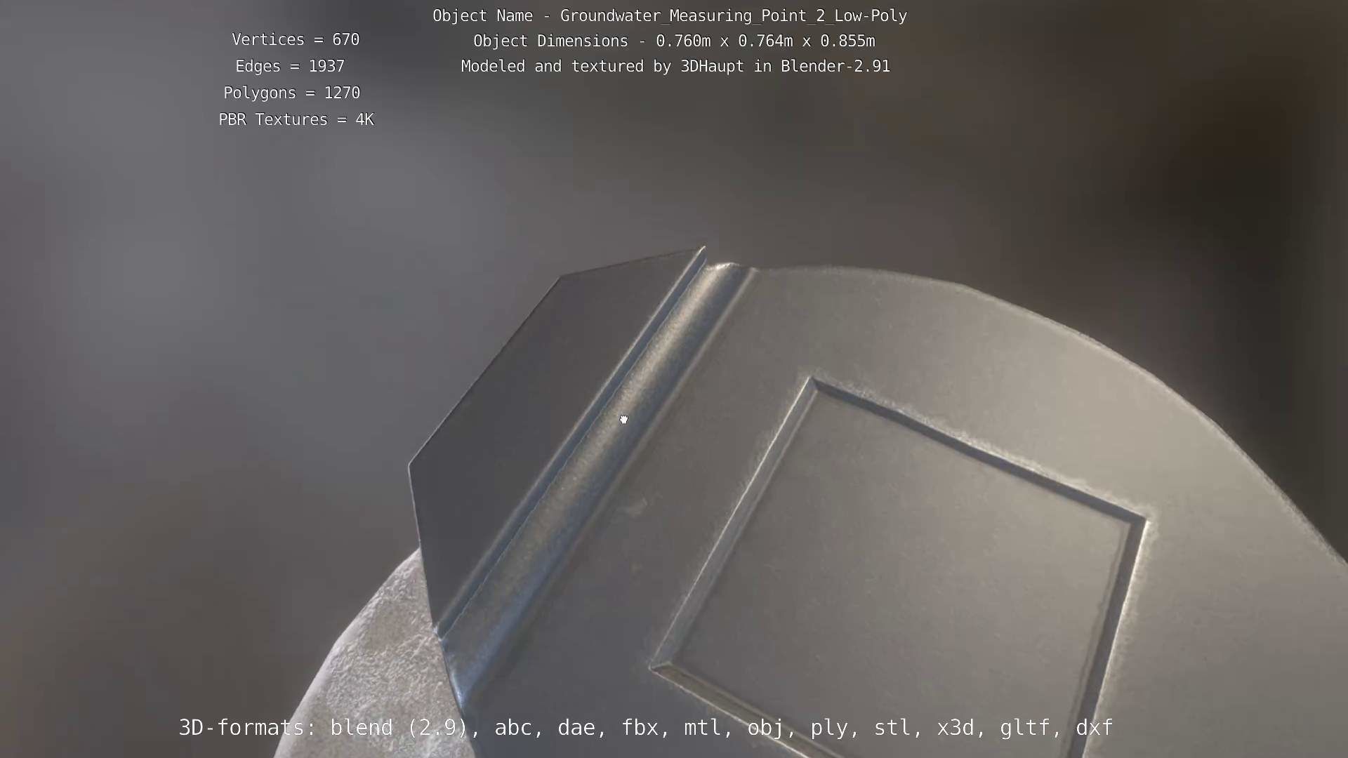 Groundwater Measure Pipe Low-Poly Version 2  Low-poly 3D model_76