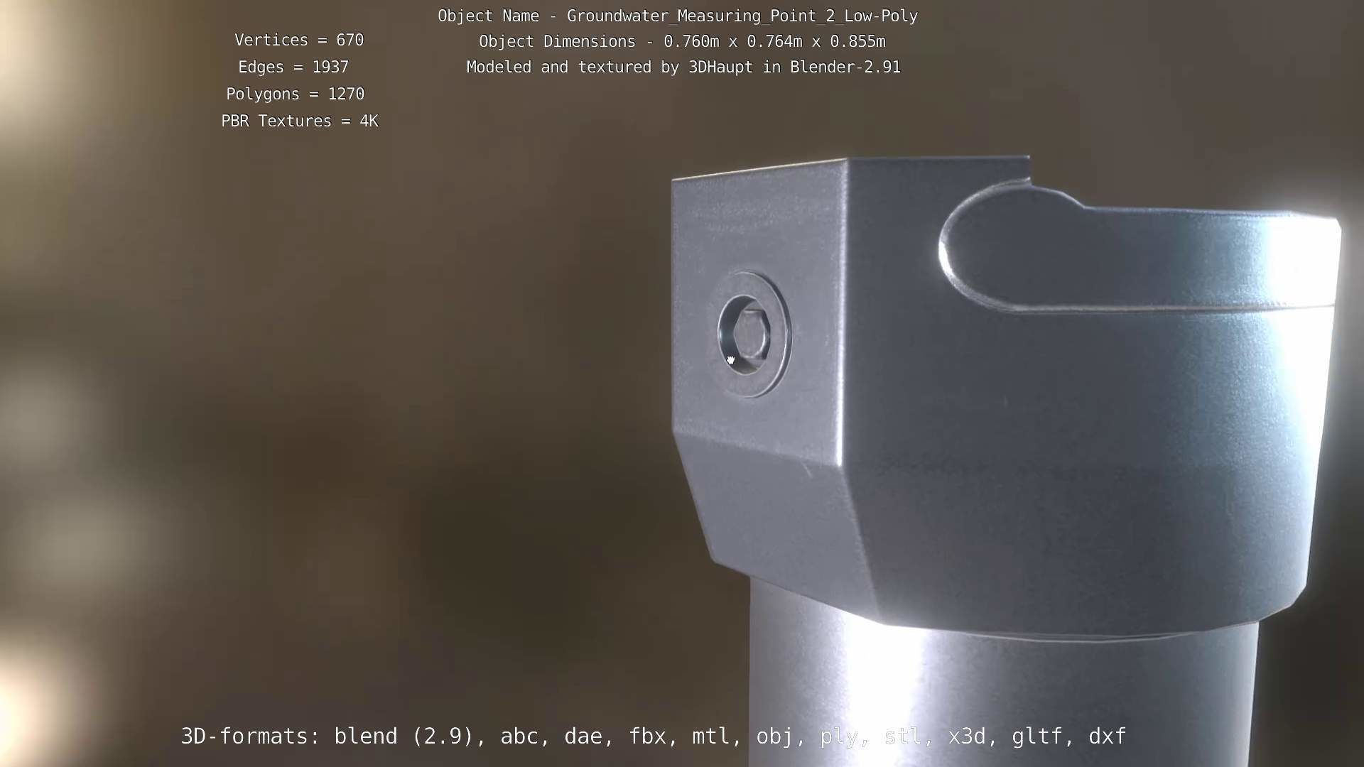 Groundwater Measure Pipe Low-Poly Version 2  Low-poly 3D model_9