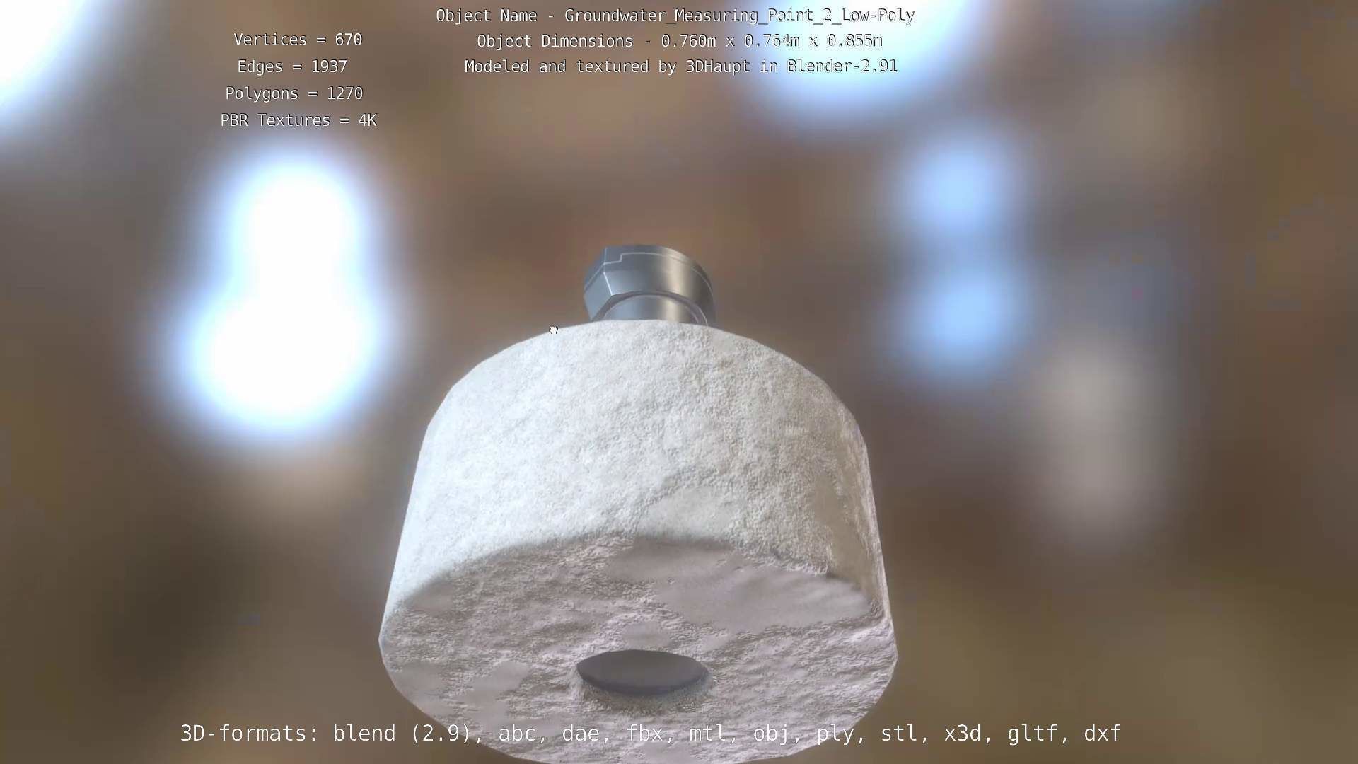 Groundwater Measure Pipe Low-Poly Version 2  Low-poly 3D model_82