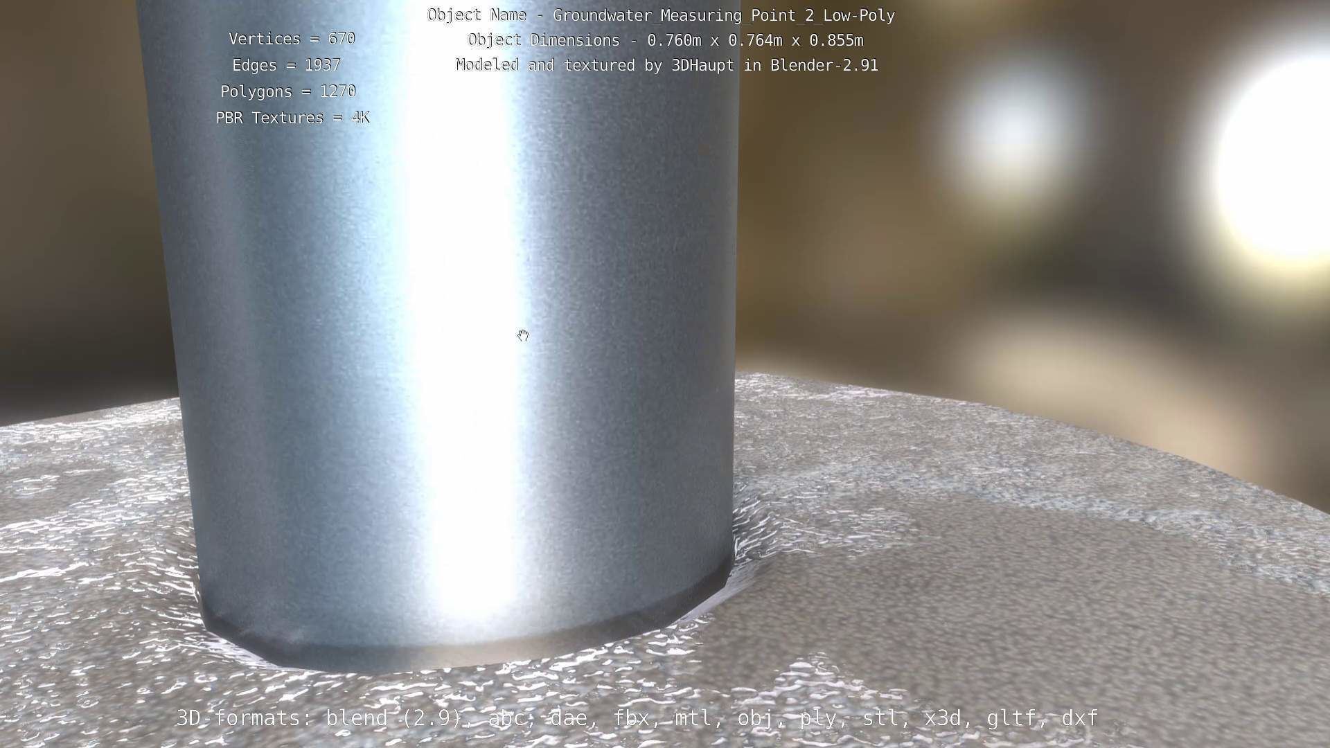 Groundwater Measure Pipe Low-Poly Version 2  Low-poly 3D model_103