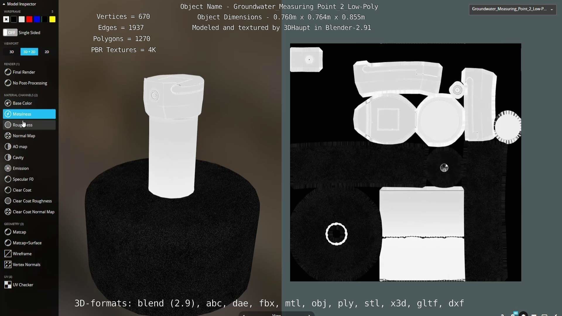 Groundwater Measure Pipe Low-Poly Version 2  Low-poly 3D model_29