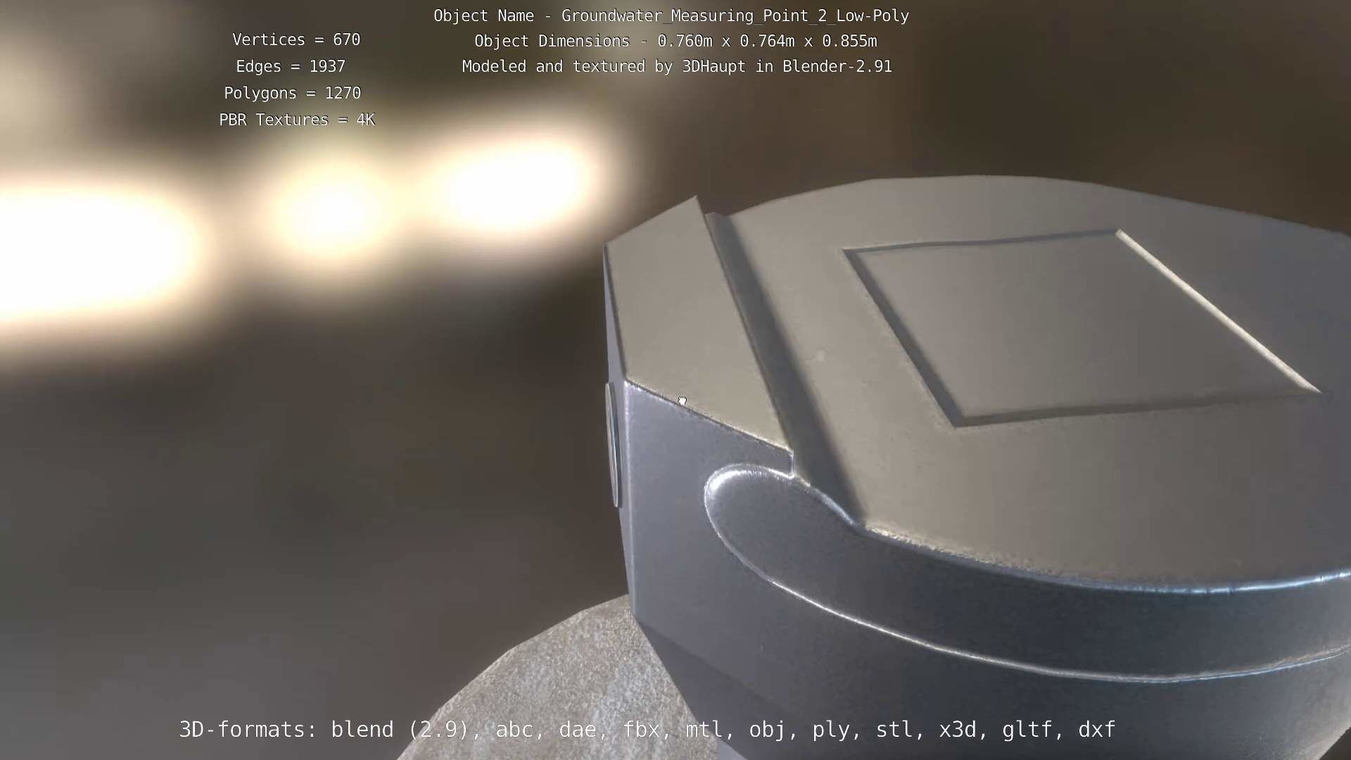 Groundwater Measure Pipe Low-Poly Version 2  Low-poly 3D model_10