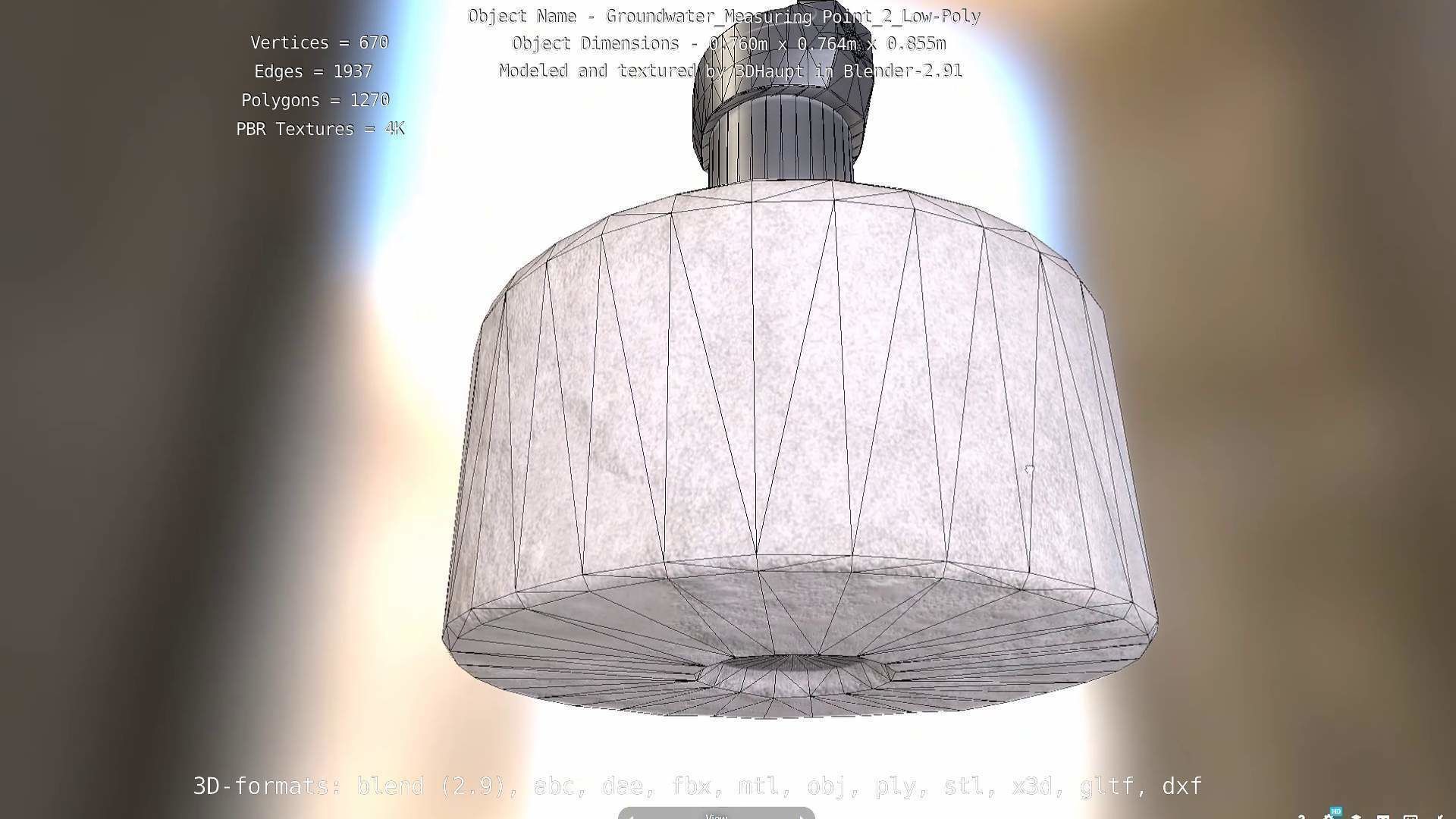 Groundwater Measure Pipe Low-Poly Version 2  Low-poly 3D model_19