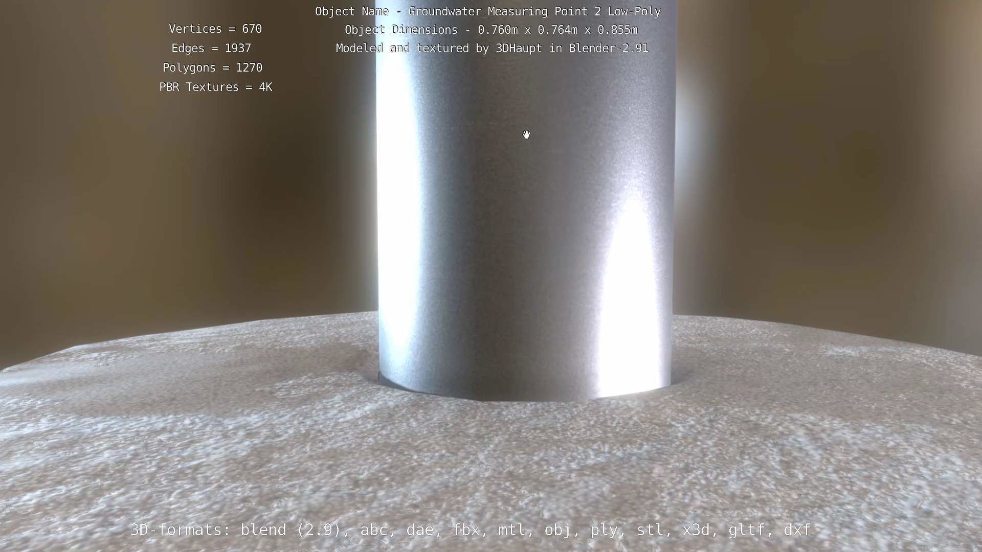 Groundwater Measure Pipe Low-Poly Version 2  Low-poly 3D model_68