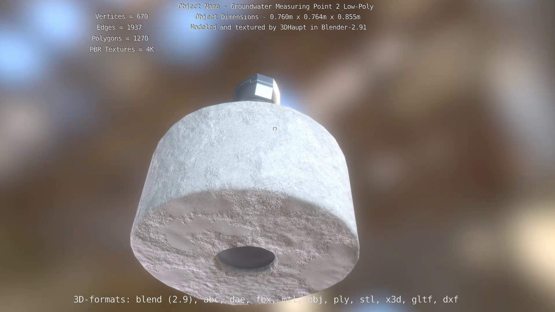 Groundwater Measure Pipe Low-Poly Version 2  Low-poly 3D model_75
