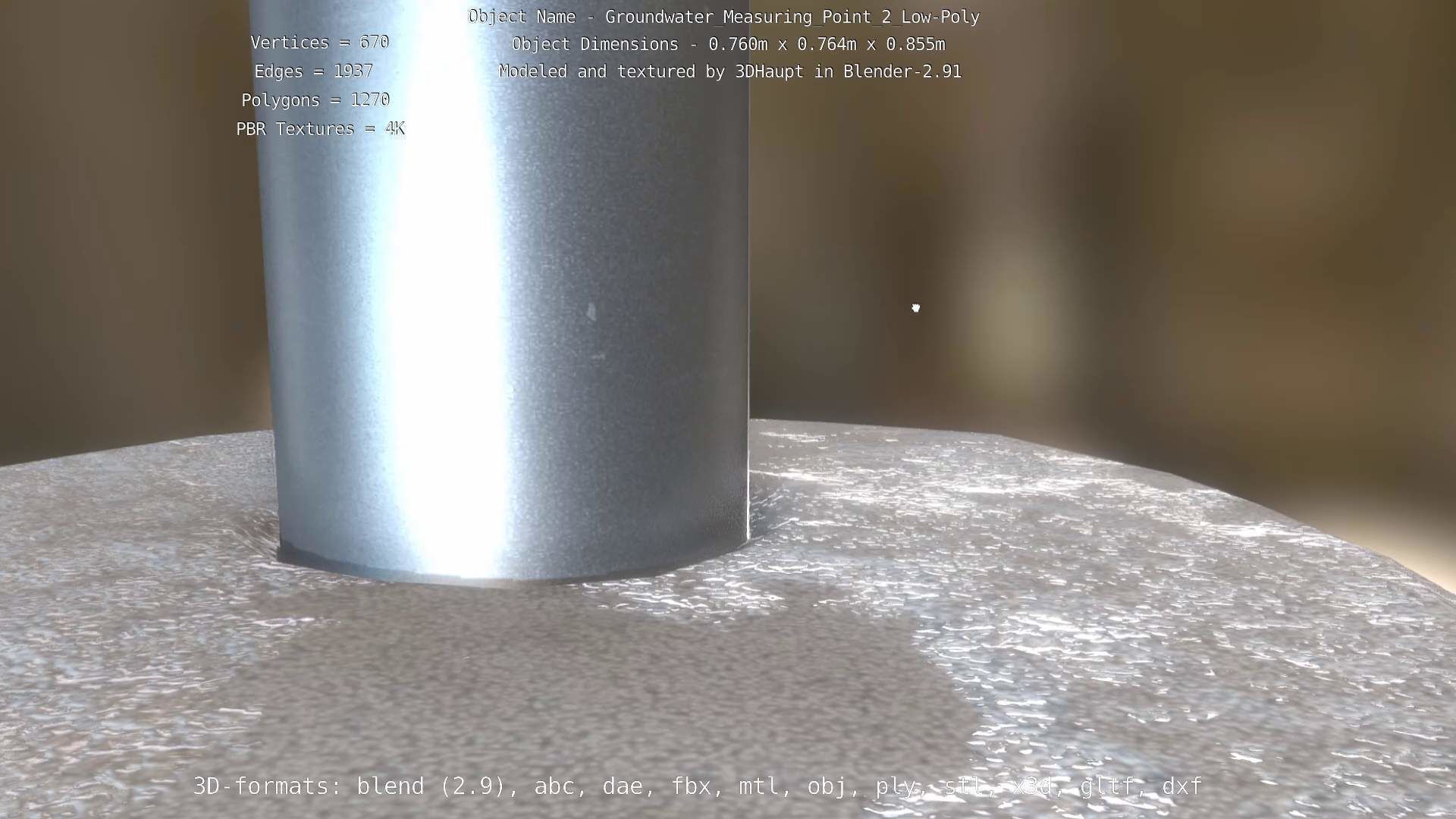 Groundwater Measure Pipe Low-Poly Version 2  Low-poly 3D model_69