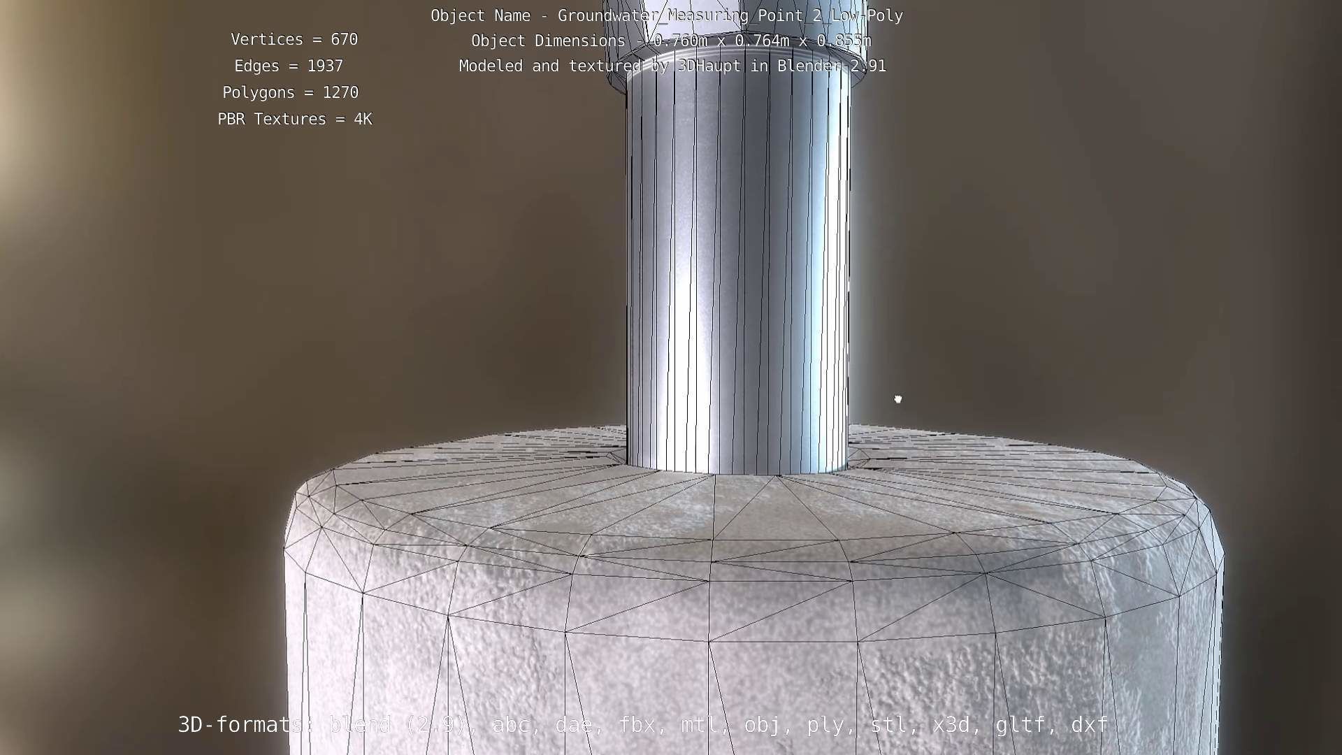 Groundwater Measure Pipe Low-Poly Version 2  Low-poly 3D model_55