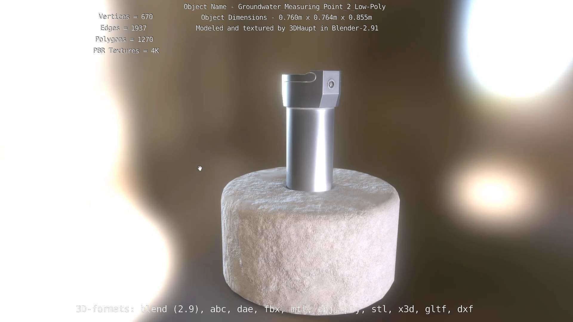 Groundwater Measure Pipe Low-Poly Version 2  Low-poly 3D model_57
