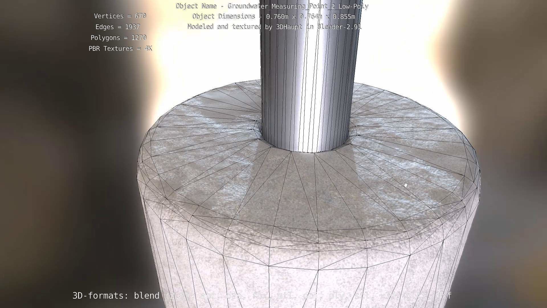 Groundwater Measure Pipe Low-Poly Version 2  Low-poly 3D model_18