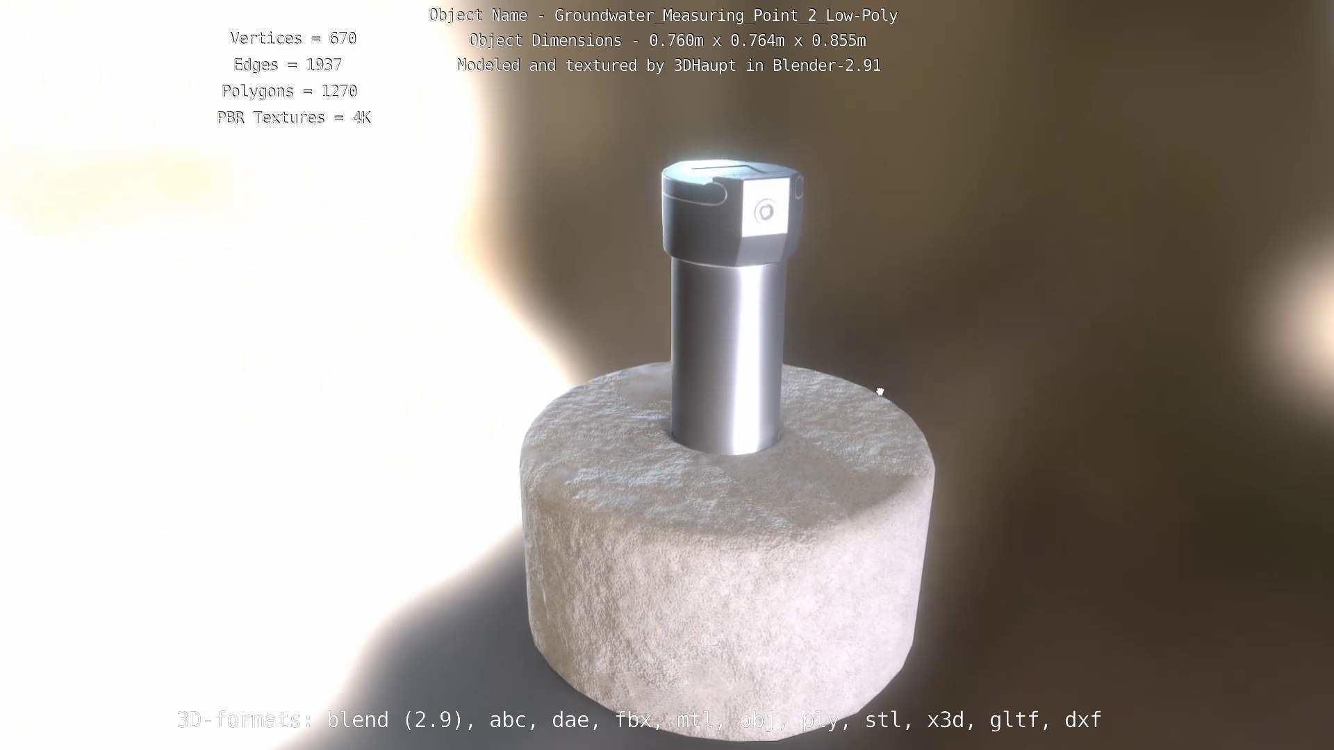 Groundwater Measure Pipe Low-Poly Version 2  Low-poly 3D model_62