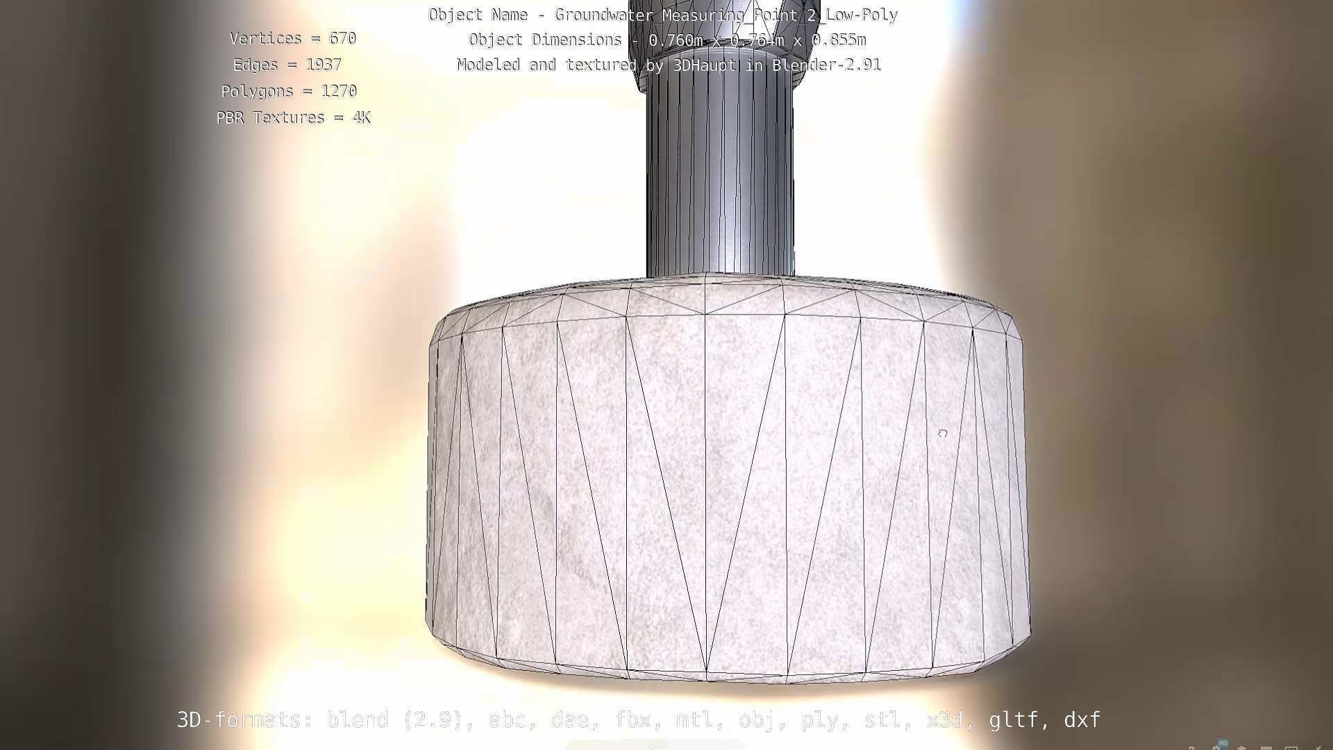 Groundwater Measure Pipe Low-Poly Version 2  Low-poly 3D model_50