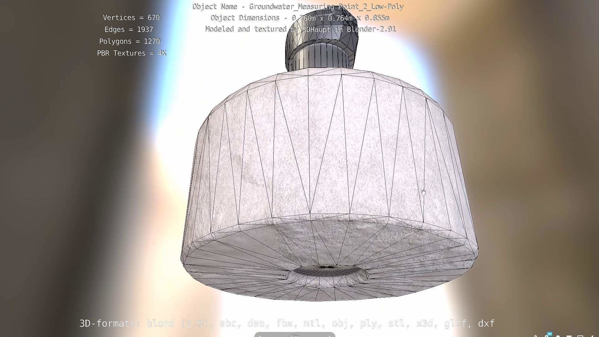 Groundwater Measure Pipe Low-Poly Version 2  Low-poly 3D model_51