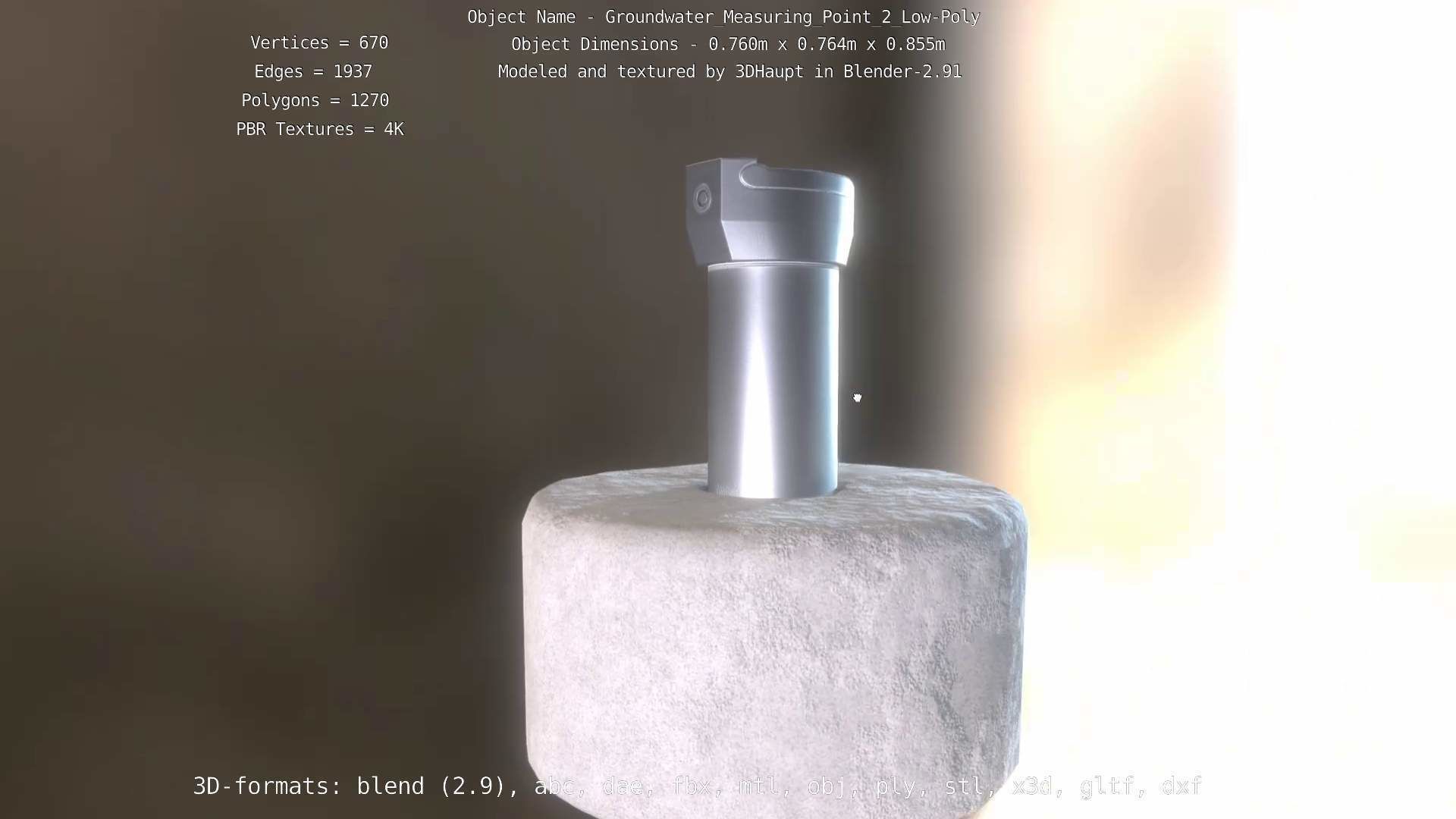 Groundwater Measure Pipe Low-Poly Version 2  Low-poly 3D model_101