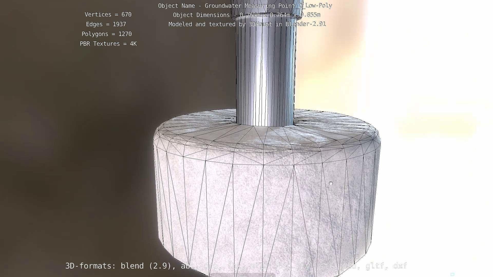 Groundwater Measure Pipe Low-Poly Version 2  Low-poly 3D model_20