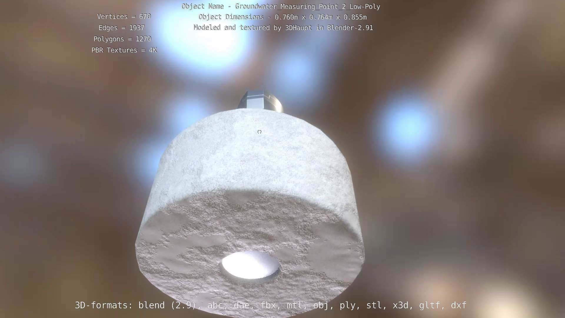 Groundwater Measure Pipe Low-Poly Version 2  Low-poly 3D model_6