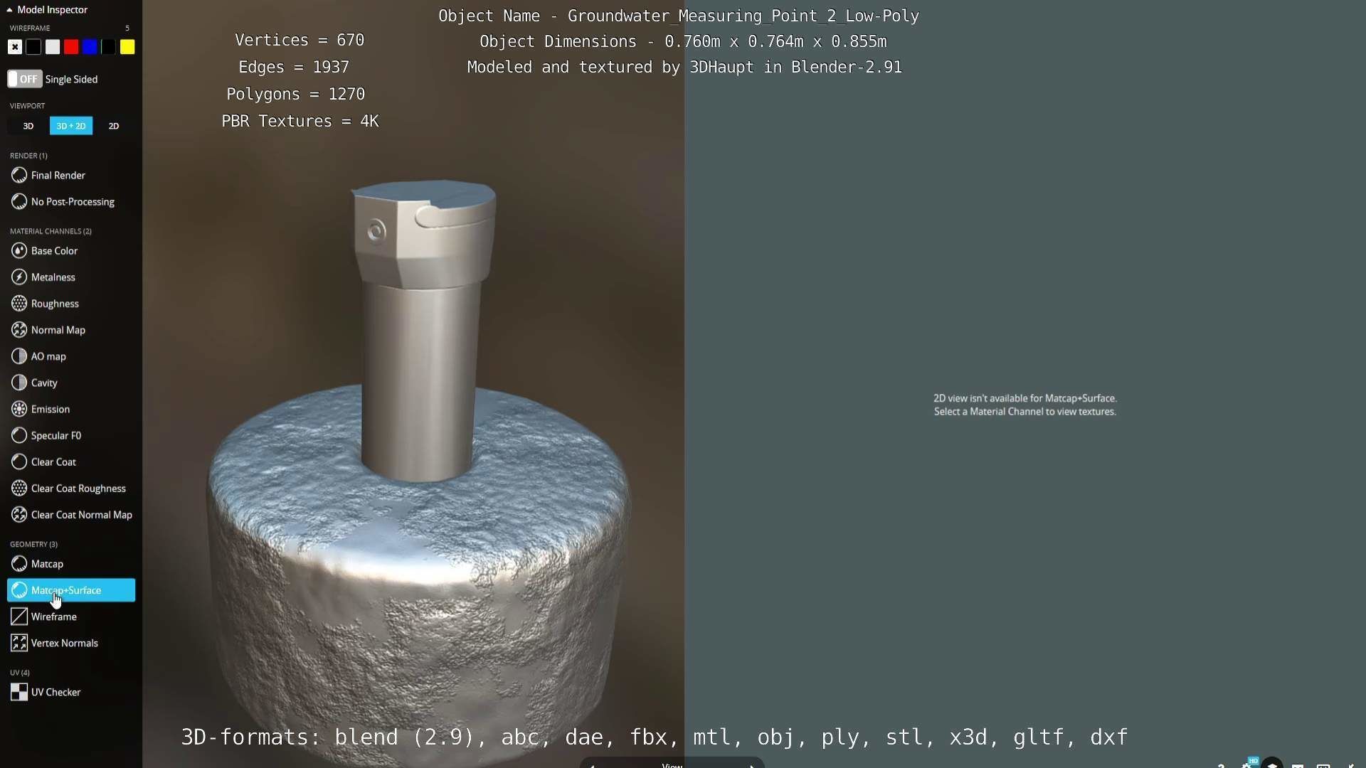 Groundwater Measure Pipe Low-Poly Version 2  Low-poly 3D model_35