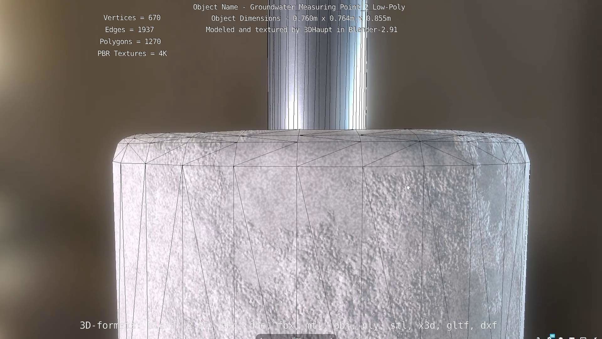 Groundwater Measure Pipe Low-Poly Version 2  Low-poly 3D model_56