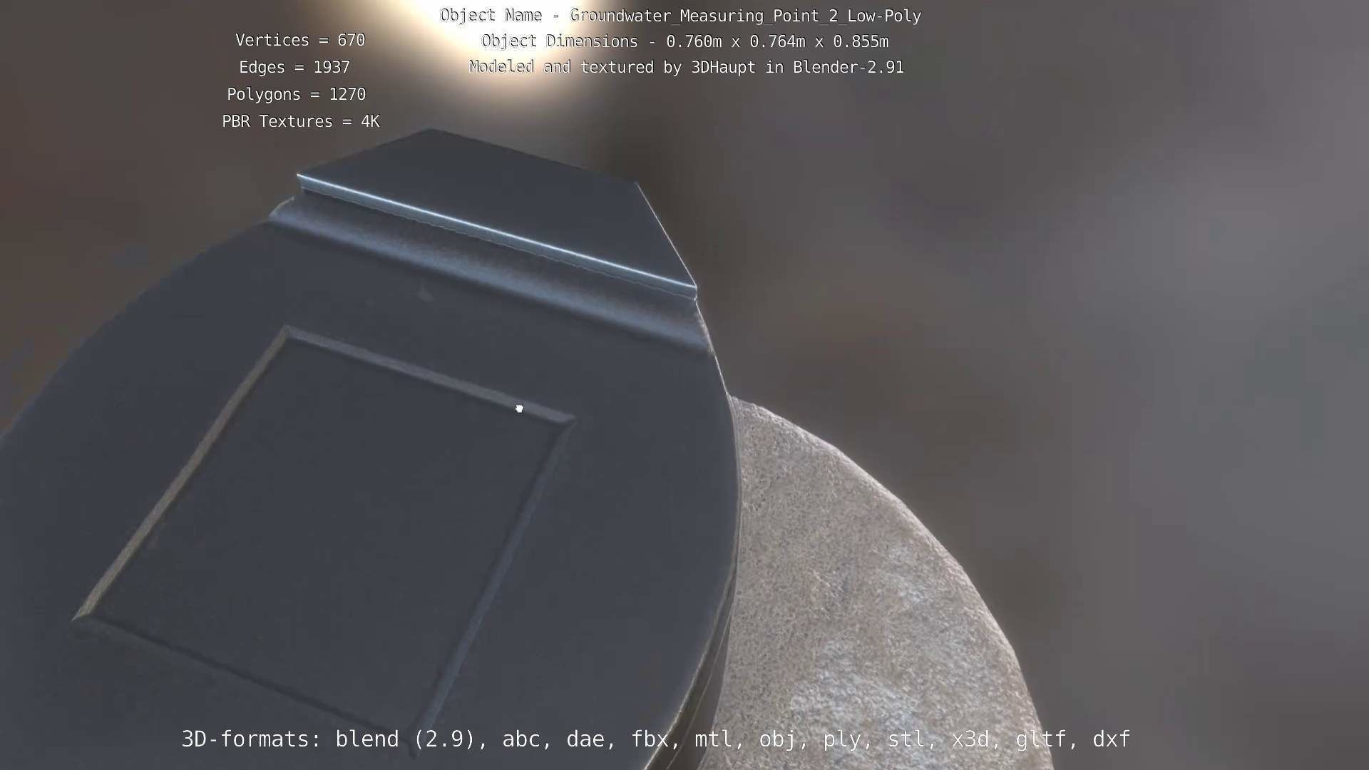 Groundwater Measure Pipe Low-Poly Version 2  Low-poly 3D model_96