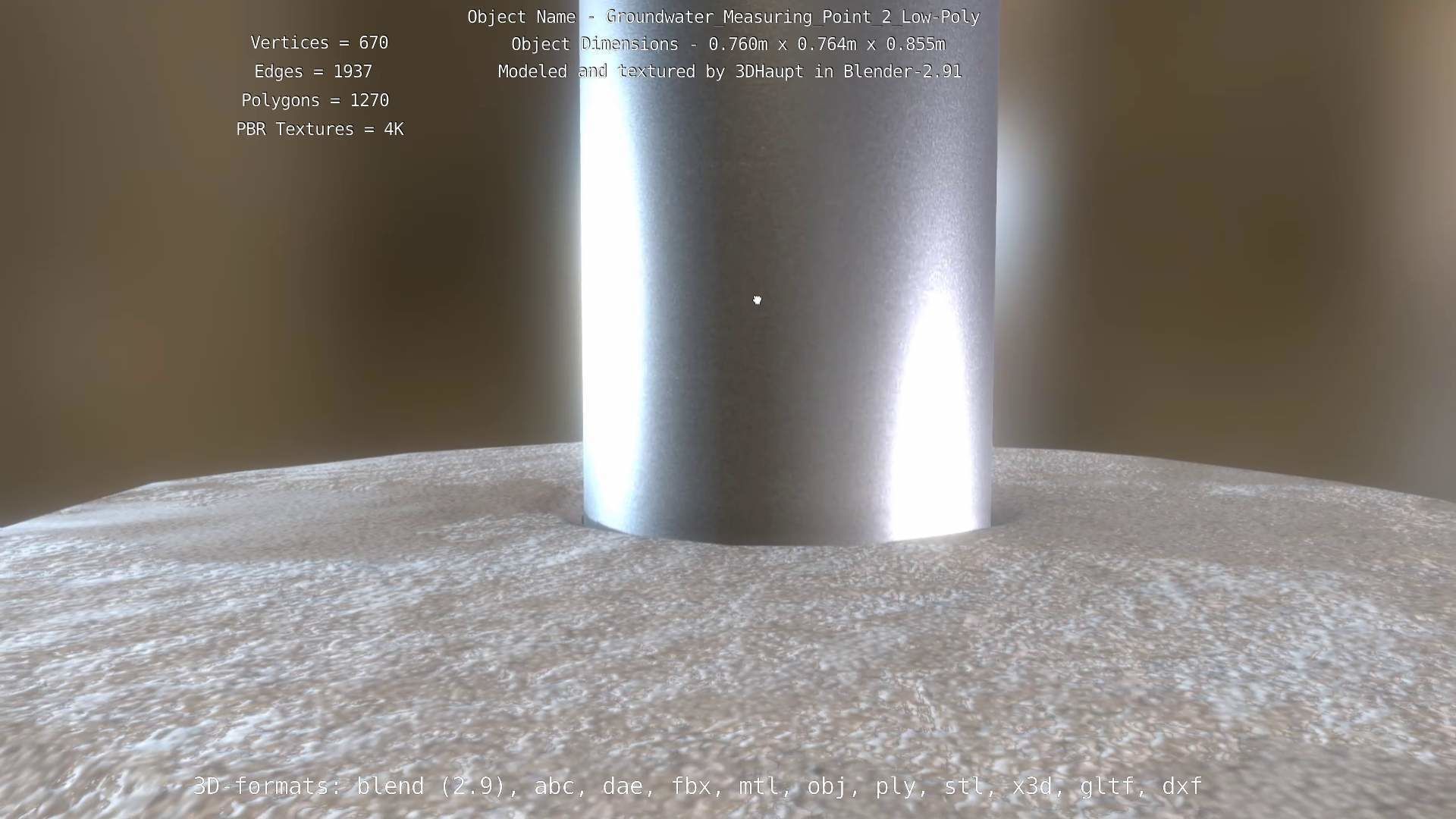 Groundwater Measure Pipe Low-Poly Version 2  Low-poly 3D model_67