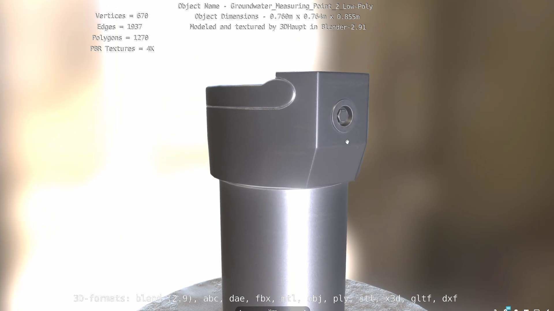 Groundwater Measure Pipe Low-Poly Version 2  Low-poly 3D model_65