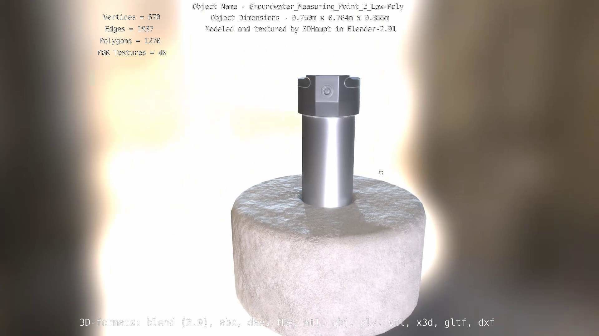 Groundwater Measure Pipe Low-Poly Version 2  Low-poly 3D model_59