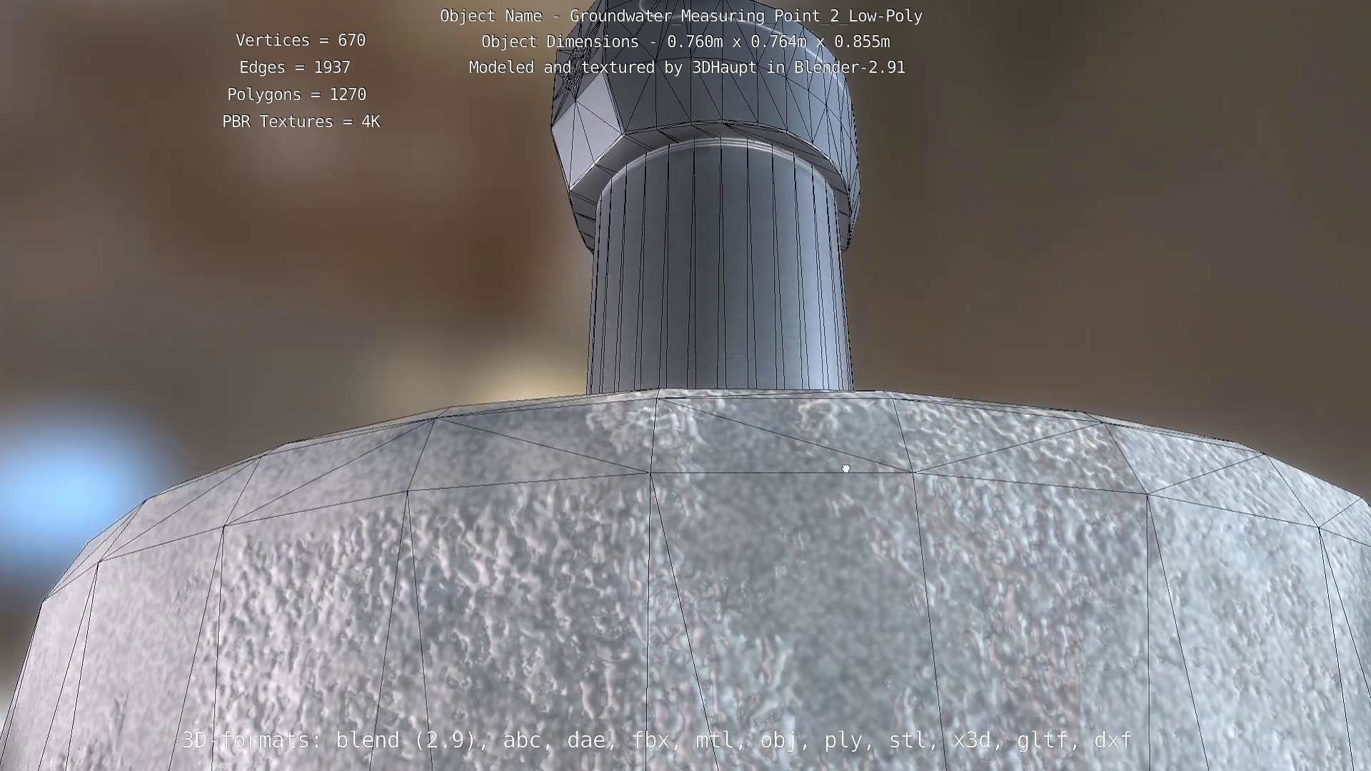 Groundwater Measure Pipe Low-Poly Version 2  Low-poly 3D model_41