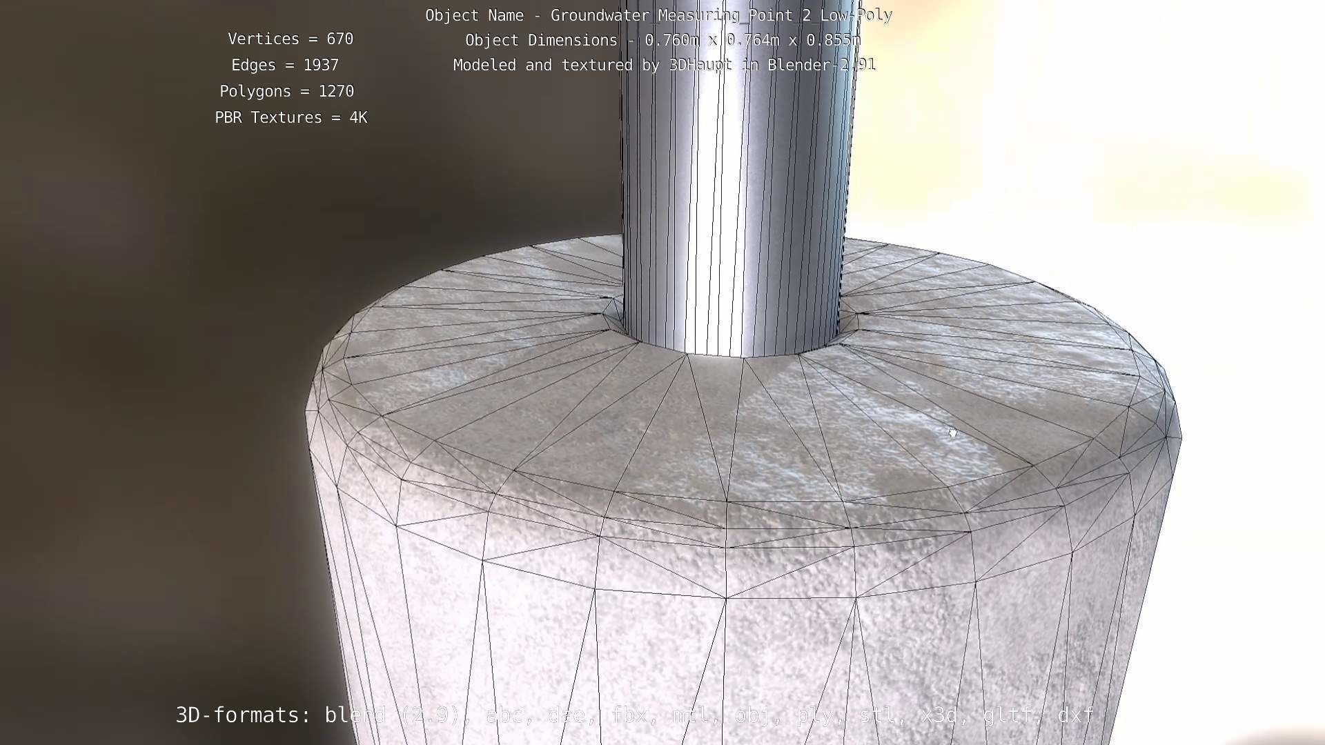 Groundwater Measure Pipe Low-Poly Version 2  Low-poly 3D model_49
