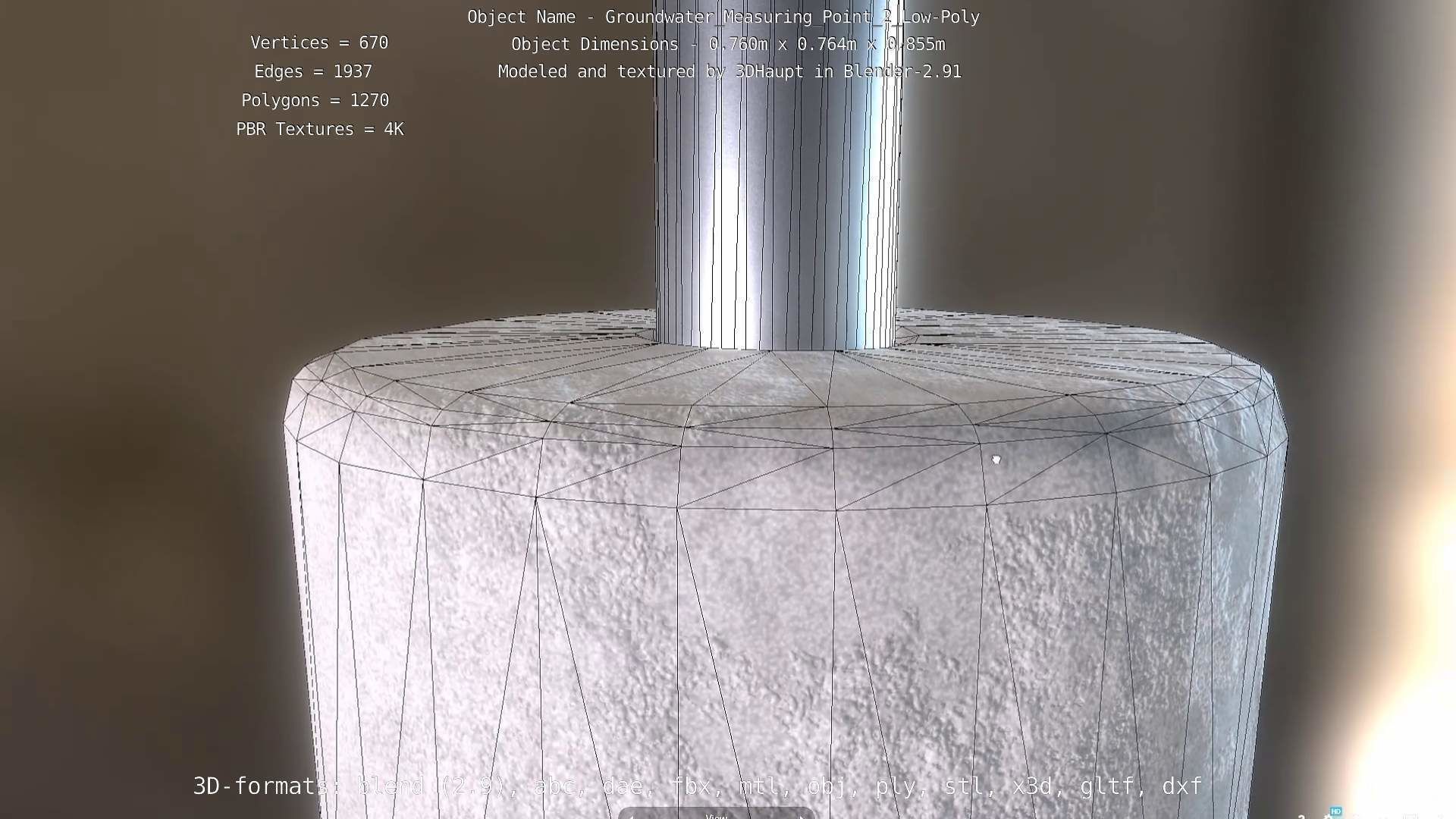 Groundwater Measure Pipe Low-Poly Version 2  Low-poly 3D model_66