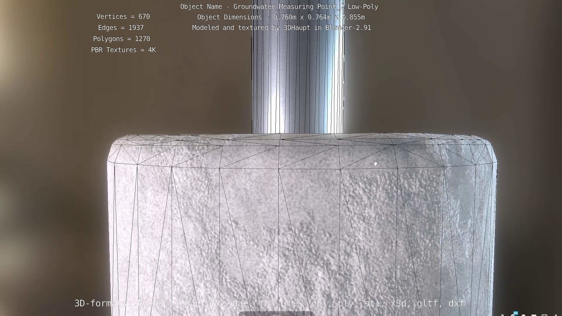 Groundwater Measure Pipe Low-Poly Version 2  Low-poly 3D model_45