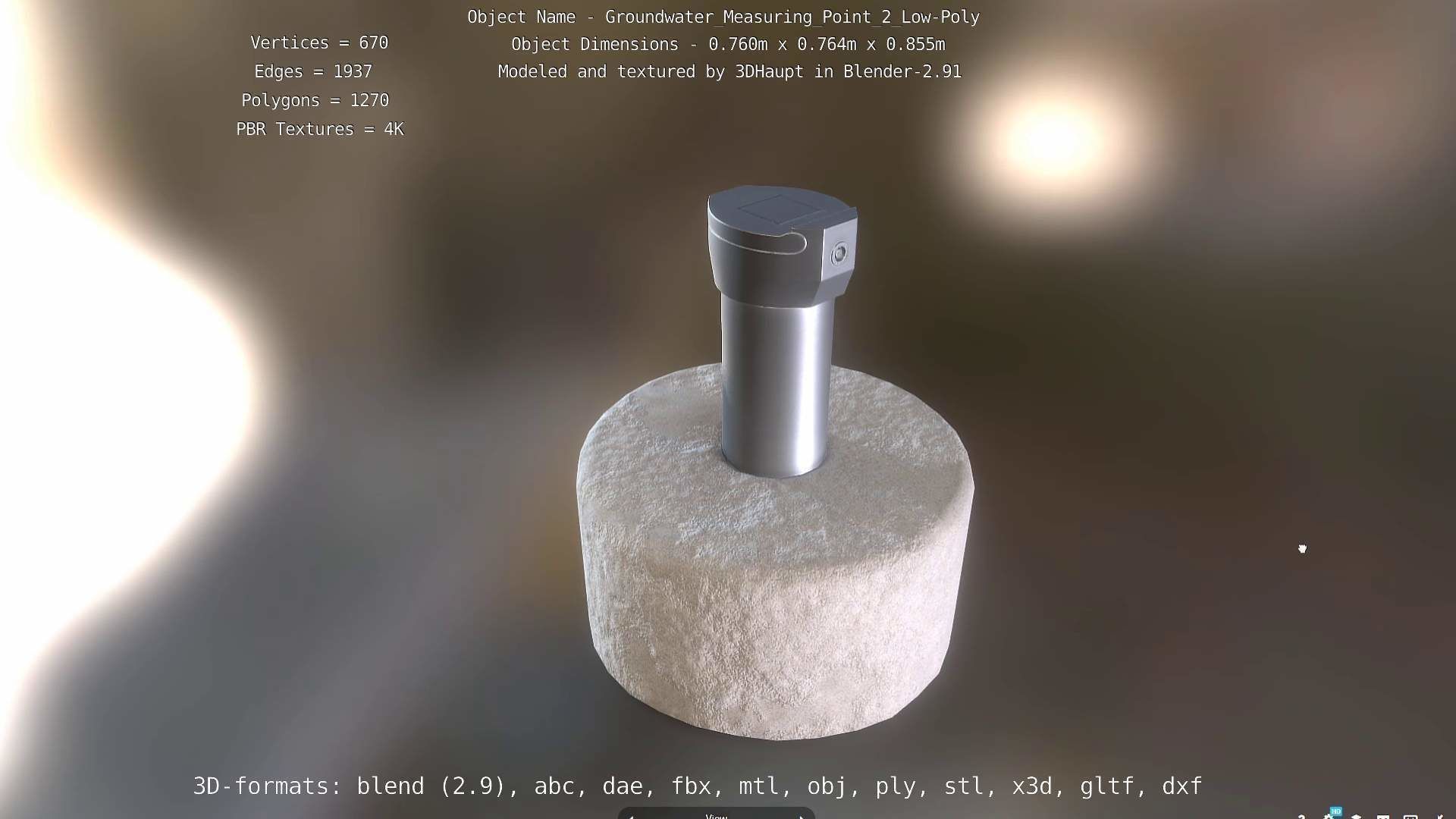 Groundwater Measure Pipe Low-Poly Version 2  Low-poly 3D model_58