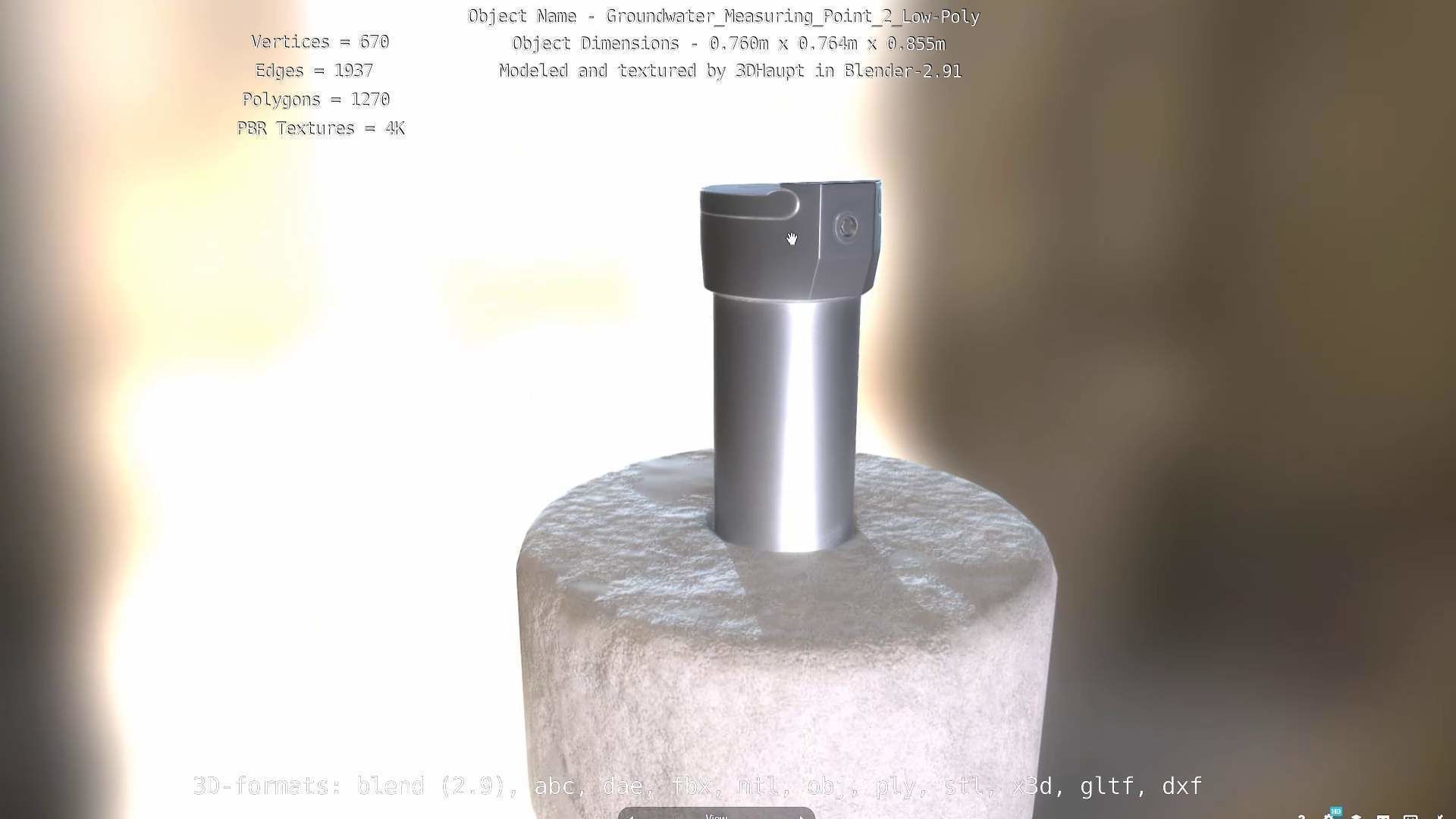 Groundwater Measure Pipe Low-Poly Version 2  Low-poly 3D model_84